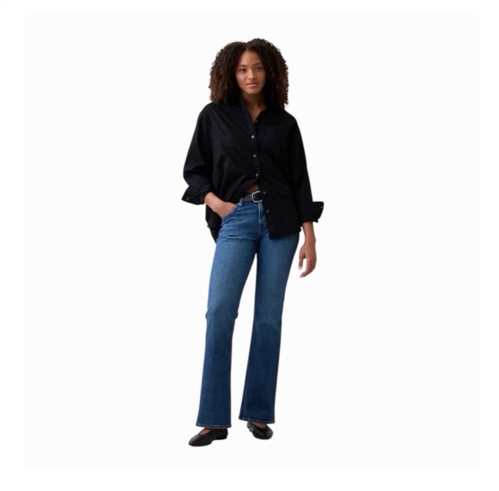 Gap Mid Rise Baby Boot Jeans 30/10R Dark Wash Washwell Stretch Denim NWOT